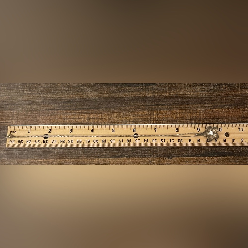 Vintage Solid Sterling Silver Flower Pendant Neck… - image 6